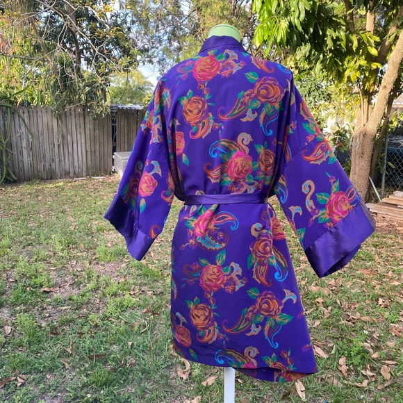Victoria's Secret Vintage Gold Label Purple Floral Robe women’s One Size - Picture 5 of 8